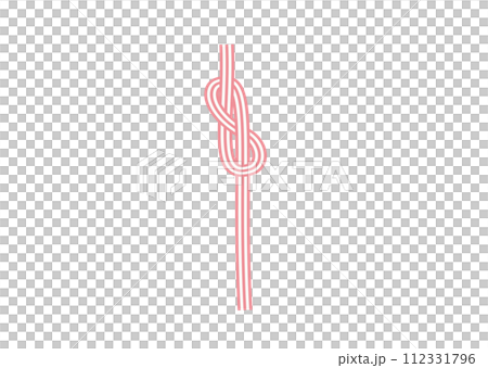 水引熨斗　ピンクの水引き細工 112331796