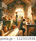 キッチンでの暖かな家族の風景 112331938