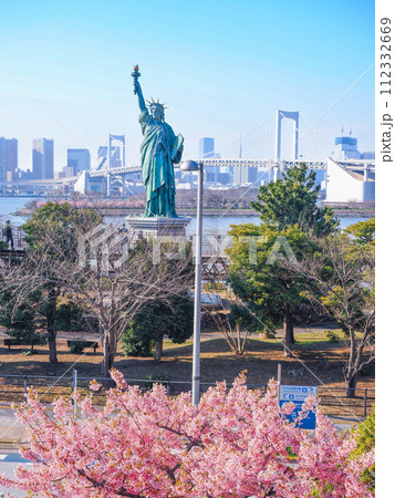 （東京都）早咲き桜咲いたお台場海浜公園 112332669