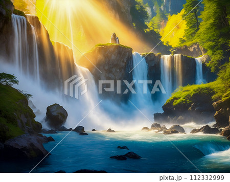 waterfall in the national park 112332999