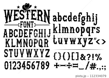 Western alphabet letters font Western alphabet letters font 112334079