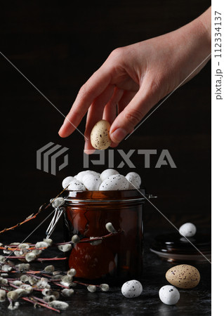 Spring holiday - Easter, concept of Easter with willow 112334137