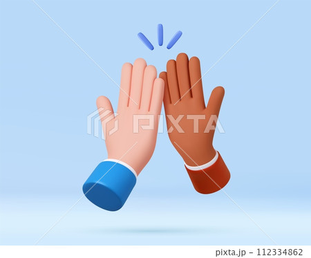 3d High five hand gesture. 3d High five hand gesture. 112334862