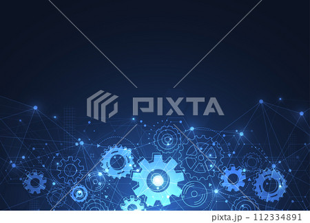 Abstract gear wheel mechanism background. Machine technology. Vector illustration Abstract gear wheel mechanism background. Machine technology. Vector illustration 112334891