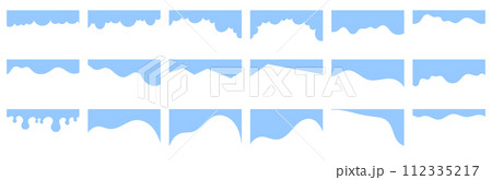 Assortment of diverse shapes for website header or footer. Separator template for design layout on a landing page. Simple headline in vector flat style 112335217
