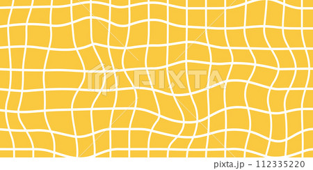 Twisted Groovy Checkerboard Pattern Colorful Background, Abstract Vector Pattern. Vintage Aesthetic. 112335220