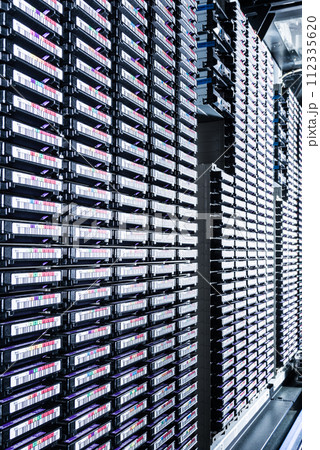 data storage towers filled with hard disks 112335620