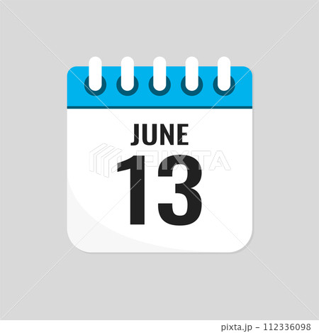 Icon page calendar day - 13 June Icon page calendar day - 13 June 112336098