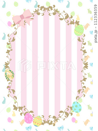 イースター用のかわいいフレーム背景　パターン背景 112336359
