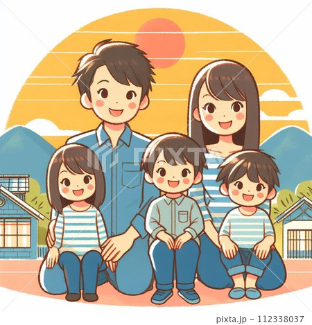 若い家族のイラスト 若い家族のイラスト 112338037