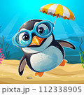 ペンギンもリゾートで優雅にダイビングします！ 112338905