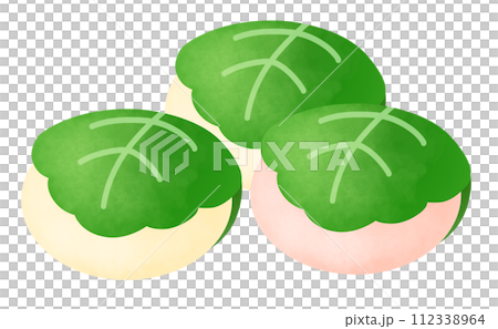 A set of simple red and white kashiwa mochi A set of simple red and white kashiwa mochi 112338964
