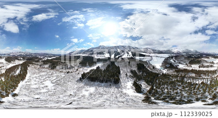 鬼首の雪景色 空撮 VR 鬼首の雪景色 空撮 VR 112339025