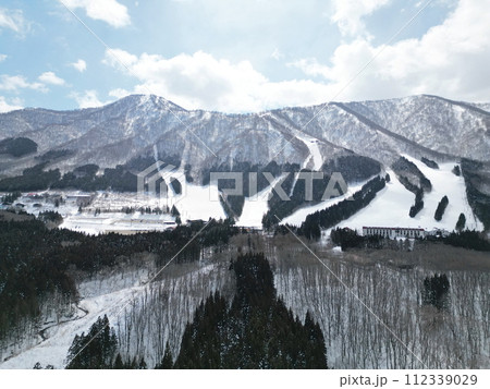 鬼首の雪景色 空撮 鬼首の雪景色 空撮 112339029