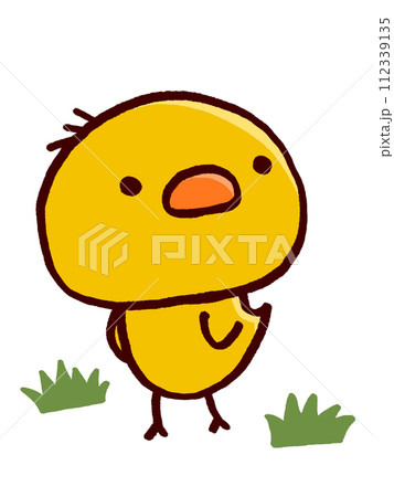 散歩するひよこのイラスト素材 [112339135] - PIXTA