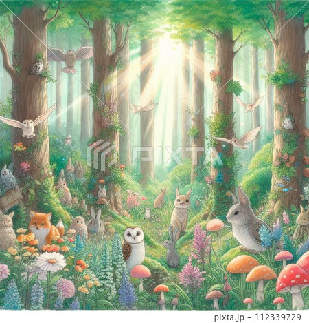 不思議な森 不思議な森の絵のイラスト素材 [112339729] - PIXTA