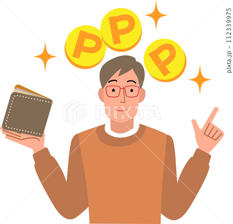ポイントを説明する男性のイラスト 112339975