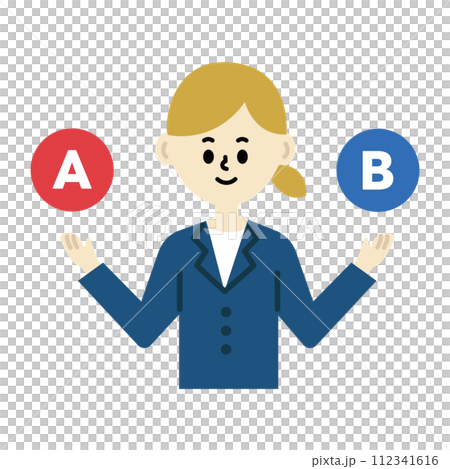 Business person comparison quiz selection suit female illustration Business person comparison quiz selection suit female illustration 112341616