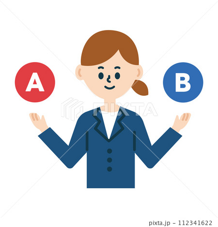 ビジネスパーソン 比較 クイズ 選択 スーツ 女性 イラスト ビジネスパーソン 比較 クイズ 選択 スーツ 女性 イラスト 112341622