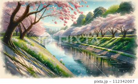cherryさま専用6月（原画）火点し頃まで【SMサイズ／水彩画