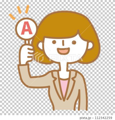 Aの札を上げる女性 Aの札を上げる女性 112342259