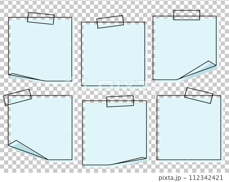 マスキングテープとメモ6種セット　線画 112342421