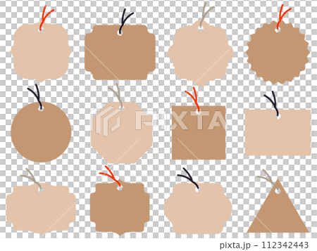 一組 12 個標籤,棕色繩子 一組 12 個標籤,棕色繩子 112342443