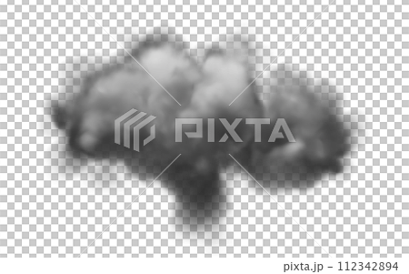きのこ雲の黒い煙、雲のイラスト 112342894