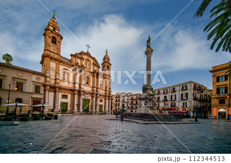 Church of San Domenico in Palermo at sunset 112344513