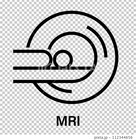 MRI and patient simple medical icon 112344656
