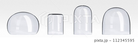 Glass transparent hemisphere dome cover. 112345595