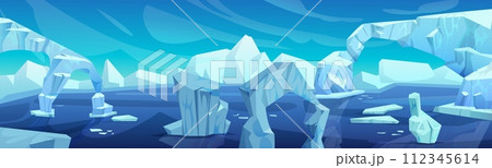 Arctic landscape with iceberg in ocean or sea. Arctic landscape with iceberg in ocean or sea. 112345614
