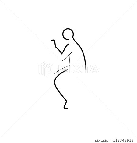 Icon of lying man with raised hand, side view 112345913