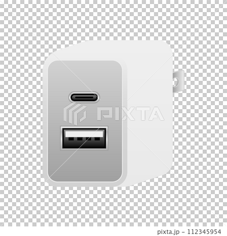 白いUSB充電器_USBType-C 1ポート&USBタイプA 2.0 1ポート 112345954