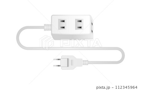 白い電源アダプタ _2口差込口 112345964