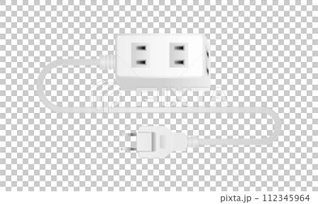 白い電源アダプタ _2口差込口 112345964