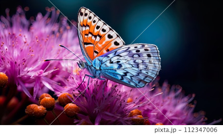 Butterfly on a purple flower. butterfly on a purple flower . Generate Ai 112347006