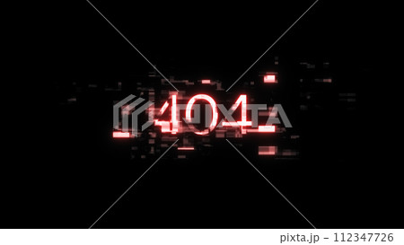 3D rendering error 404 text with screen effects of technological glitches 3D rendering error 404 text with screen effects of technological glitches 112347726