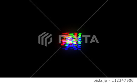 3D rendering AI text with screen effects of technological glitches 112347906