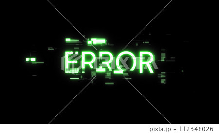 3D rendering error text with screen effects of technological glitches 3D rendering error text with screen effects of technological glitches 112348026