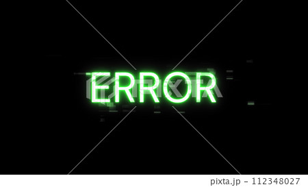 3D rendering error text with screen effects of technological glitches 112348027