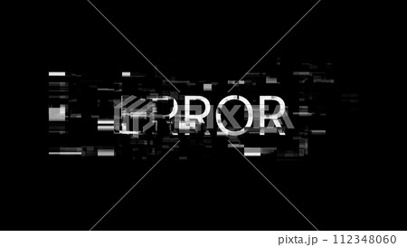 3D rendering error text with screen effects of technological glitches 3D rendering error text with screen effects of technological glitches 112348060