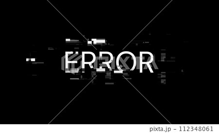 3D rendering error text with screen effects of technological glitches 3D rendering error text with screen effects of technological glitches 112348061