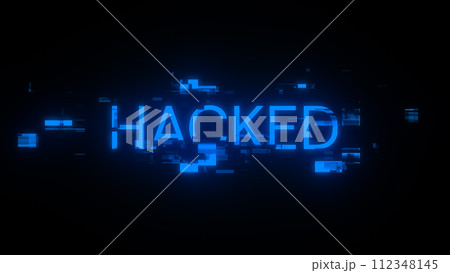 3D rendering hacked text with screen effects of technological glitches 3D rendering hacked text with screen effects of technological glitches 112348145