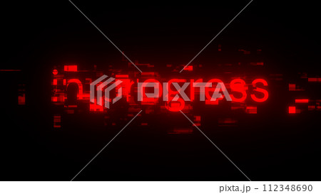 3D rendering in progress text with screen effects of technological glitches 112348690