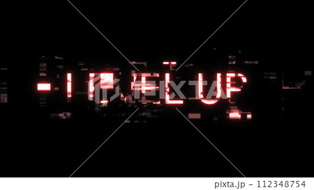 3D rendering level up text with screen effects of technological glitches 3D rendering level up text with screen effects of technological glitches 112348754