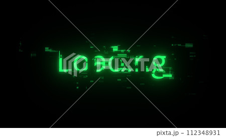 3D rendering loading text with screen effects of technological glitches 112348931