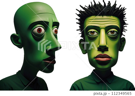 abstract expressionist creepy cute cartoon unreal face of character monster with a big head and big eye abstract expressionist creepy cute cartoon unreal face of character monster with a big head and big eye 112349565