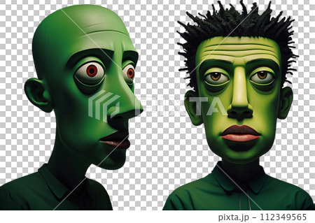 abstract expressionist creepy cute cartoon unreal face of character monster with a big head and big eye abstract expressionist creepy cute cartoon unreal face of character monster with a big head and big eye 112349565