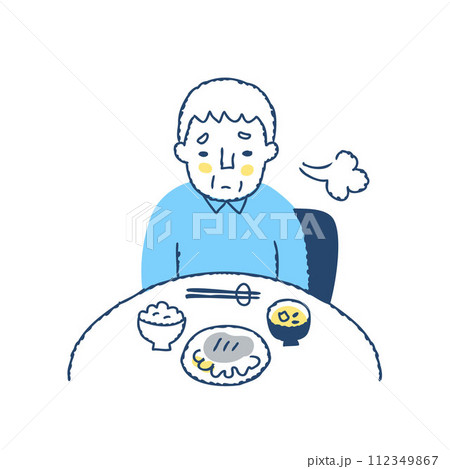 食欲がないシニア男性 食欲がないシニア男性 112349867